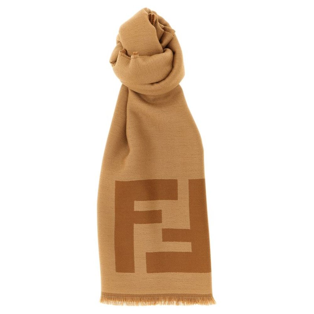 Fendi Brown Virgin Wool Men's Foulard